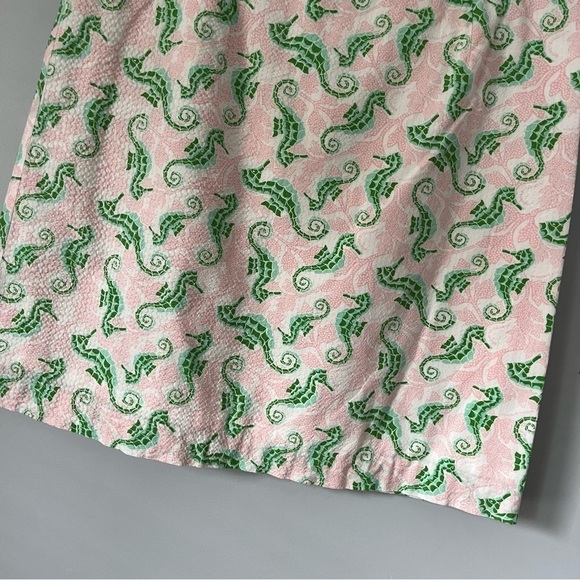Vineyard Vines Textured Seersucker 100% Cotton Pale Pink Seahorse Mini Skirt 6 - Picture 7 of 15